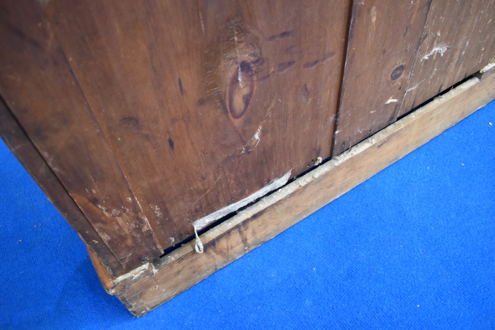A Victorian Aesthetic style stained pine chest of drawers, possibly merchants or tailors , approx - Image 3 of 8