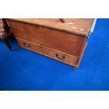 A stained pine bedding box, dimensions approx W108 D52 H59cm