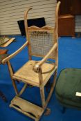A 19th Century stained frame invalid chair (af)