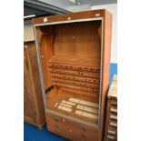 A vintage shop cabinet, with fittings for woodworking tools, approx dimensions H183 W87 D40cm