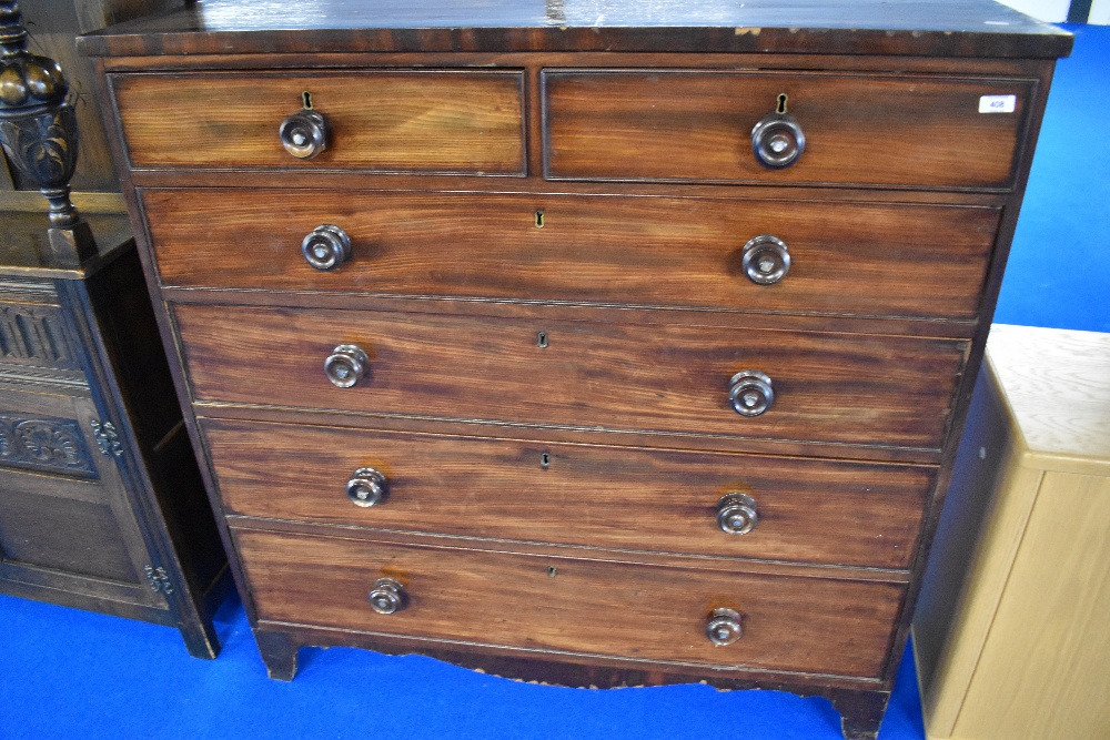 A Victorian mahogany chest of two over four drawers, dimensions approx W115 D54 H118cm