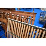 A traditional pine king size bed frame, width approx 194cm