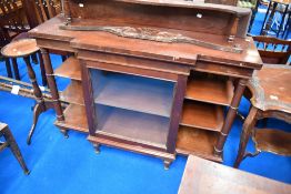 A 19th Century mahogany sideboard/chifonier having ledge back , lower central display section