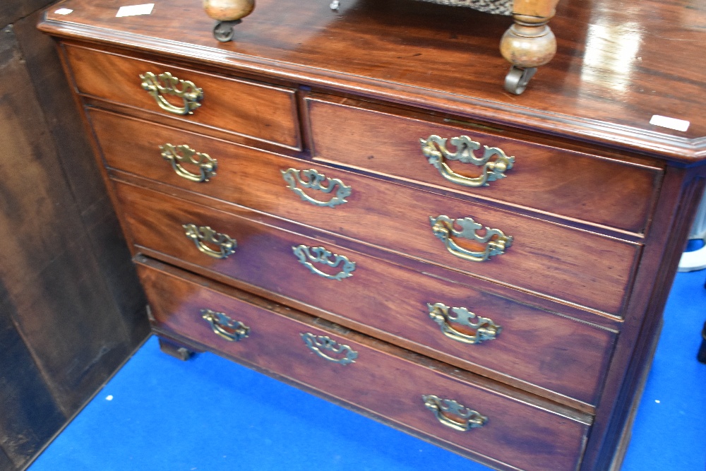 A 19th Century mahogany chest of two over three drawers, width approx 104cm