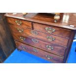 A 19th Century mahogany chest of two over three drawers, width approx 104cm