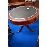 A reproduction Regency drum table , diameter approx. 84cm