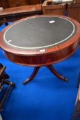A reproduction Regency drum table , diameter approx. 84cm