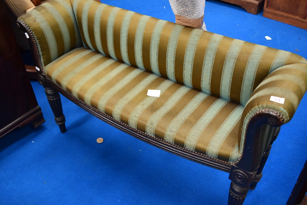 A 19th Century hall settee of shallow proportions , approx 120 x 32cm, with later vintage