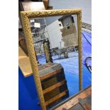 A large gilt frame wall mirror, current fixed for portrait orientation, approx 132 x 71cm