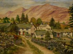 *Local Interest - Irene Bradley (20th Century, British), oil on board, A village landscape with