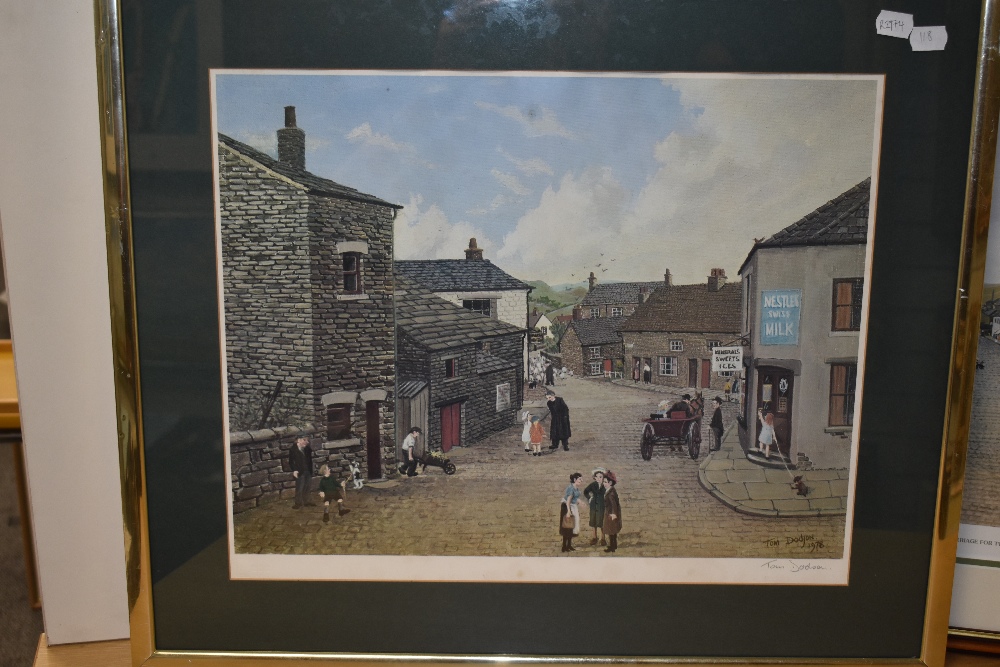 After Tom Dodson (1910-1991, British), coloured prints, Three illustrations titled 'The Village', 'A - Image 3 of 5