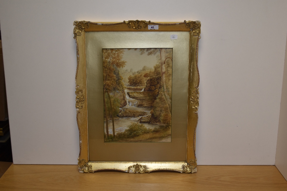 T.Baybut (20th Century), watercolour, An idyllic, autumnal waterfall depiction, signed to the - Bild 2 aus 4