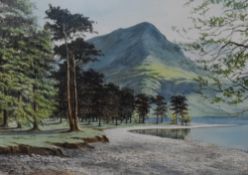 *Lake District Interest - R.W. Lamb (20th Century, British), watercolour, Buttermere and Fleetwith