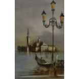 20th Century Italian School, oil on canvas, Two Venetian scenes including a depiction of the