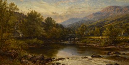 Alfred Augustus Glendening (c.1840-1910, British), oil on canvas, An idyllic countryside landscape