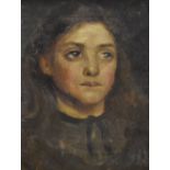 Pattie Mayor (1872-1962, British), oil on canvas, A bust length portrait of a young lady, signed