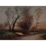 H.Nesbit (19th/20th Century, British), watercolour, Two illustrations of barren tree landscapes,