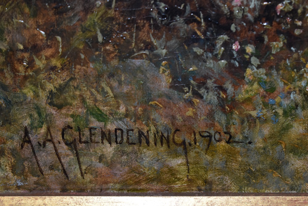 Alfred Augustus Glendening (c.1840-1910, British), oil on canvas, An idyllic countryside landscape - Bild 3 aus 19