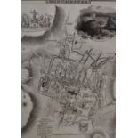 19th/20th Century School, coloured and monochrome engravings, a plan of Winchester with