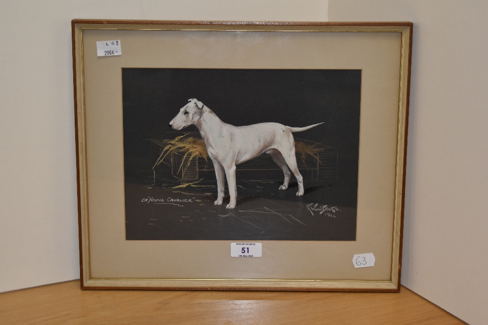 Reuben Ward Binks (1880-1950, British), gouache, 'Young Cavalier', a portrait of a dog, signed and - Image 2 of 4