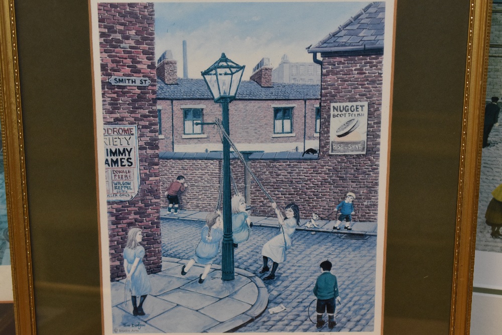 After Tom Dodson (1910-1991, British), coloured prints, Four illustrations titled 'Smith Street - Image 3 of 6
