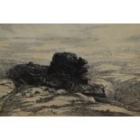 Alex F. Smith (19th/20th Century), etching, A remote landscape with farmstead and tree, signed in