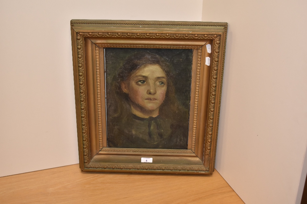 Pattie Mayor (1872-1962, British), oil on canvas, A bust length portrait of a young lady, signed - Image 2 of 4