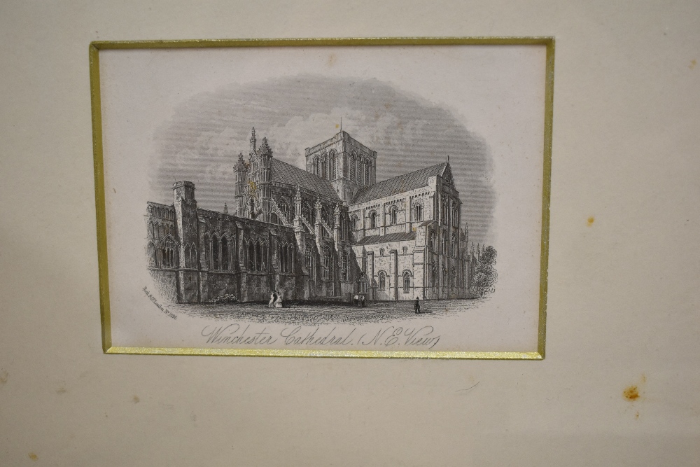 19th/20th Century School, coloured and monochrome engravings, a plan of Winchester with - Bild 3 aus 3