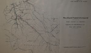 A framed 1917 Bolton Corporation Water (sheet No1) Plan of Lands to be Acquired, rural district of