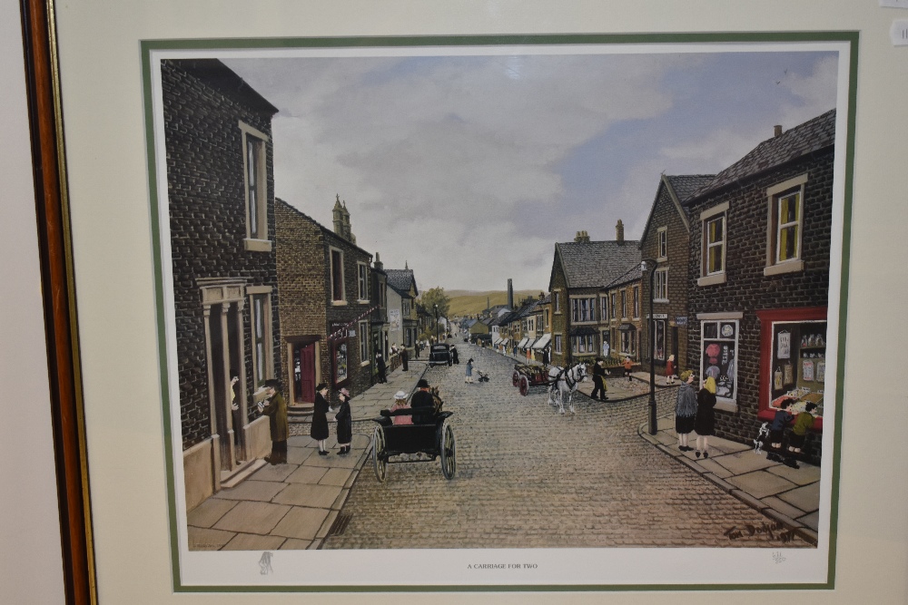 After Tom Dodson (1910-1991, British), coloured prints, Three illustrations titled 'The Village', 'A - Image 5 of 5
