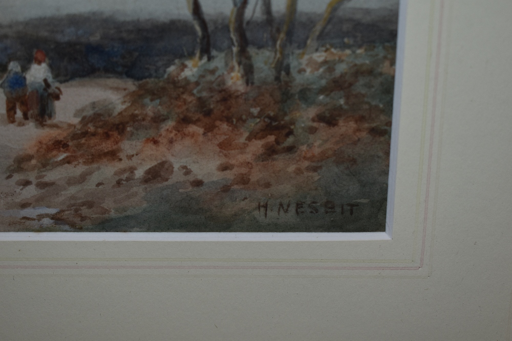 H.Nesbit (19th/20th Century, British), watercolour, Two illustrations of barren tree landscapes, - Bild 5 aus 8