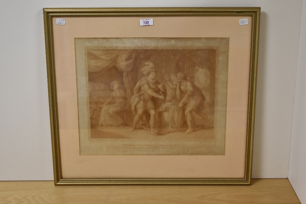 After William Wynne Ryland (1733-1783, British), sepia print, 'The Origin of Horn Fair, Held at - Image 2 of 3