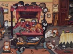 Linda Jane Smith (Contemporary, British), Artist's Proof, 'Boudoir Bedlam', signed to the lower
