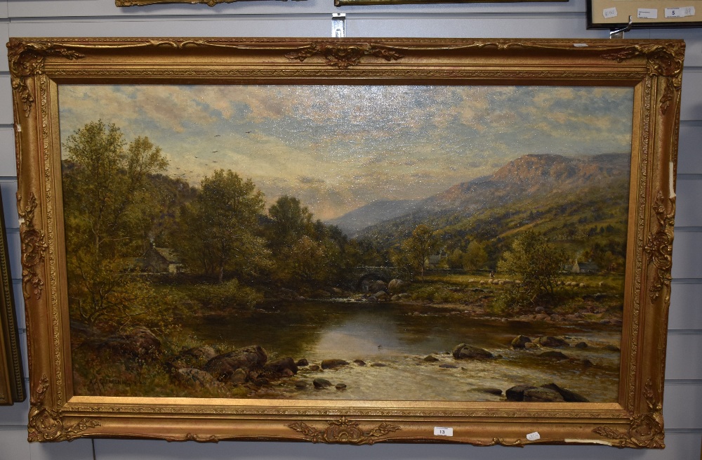 Alfred Augustus Glendening (c.1840-1910, British), oil on canvas, An idyllic countryside landscape - Bild 2 aus 19