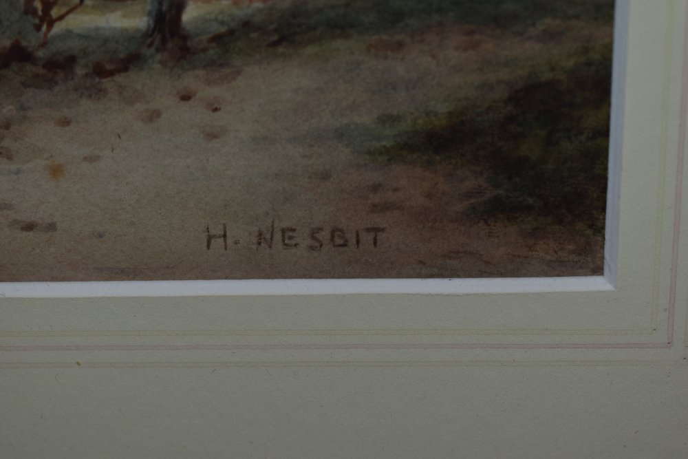 H.Nesbit (19th/20th Century, British), watercolour, Two illustrations of barren tree landscapes, - Bild 3 aus 8