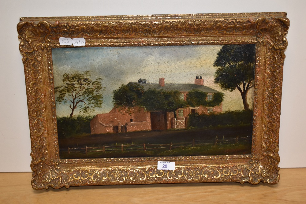 A.Knowles (19th Century, British School), oil on board, A provincial portrayal of a red brick - Image 2 of 4