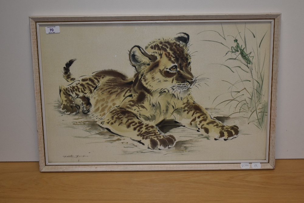 After Ralph Thompson (1913-2009, British), coloured lithograph, Tiger cub, framed and under glass, - Bild 2 aus 4