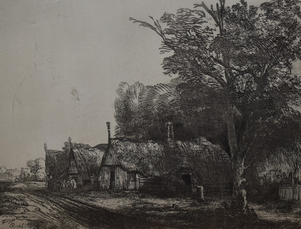 Alex F. Smith (19th/20th Century), etching, A remote landscape with farmstead and tree, signed in - Bild 6 aus 7