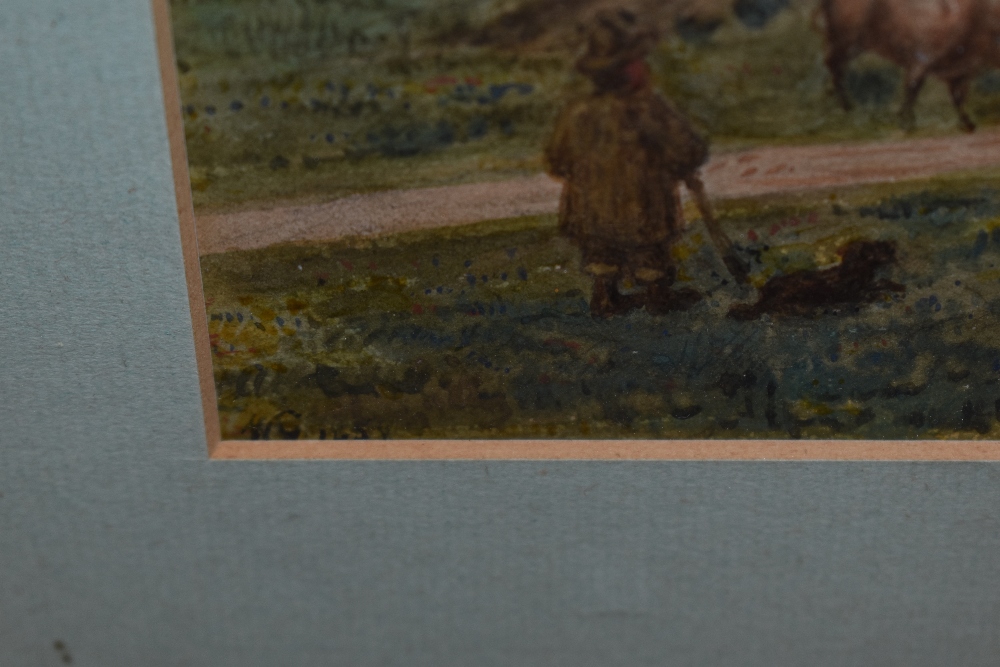 20th Century British School, watercolour, 'Holkham Sheep Shearing', signed and dated indistinctly to - Bild 3 aus 4