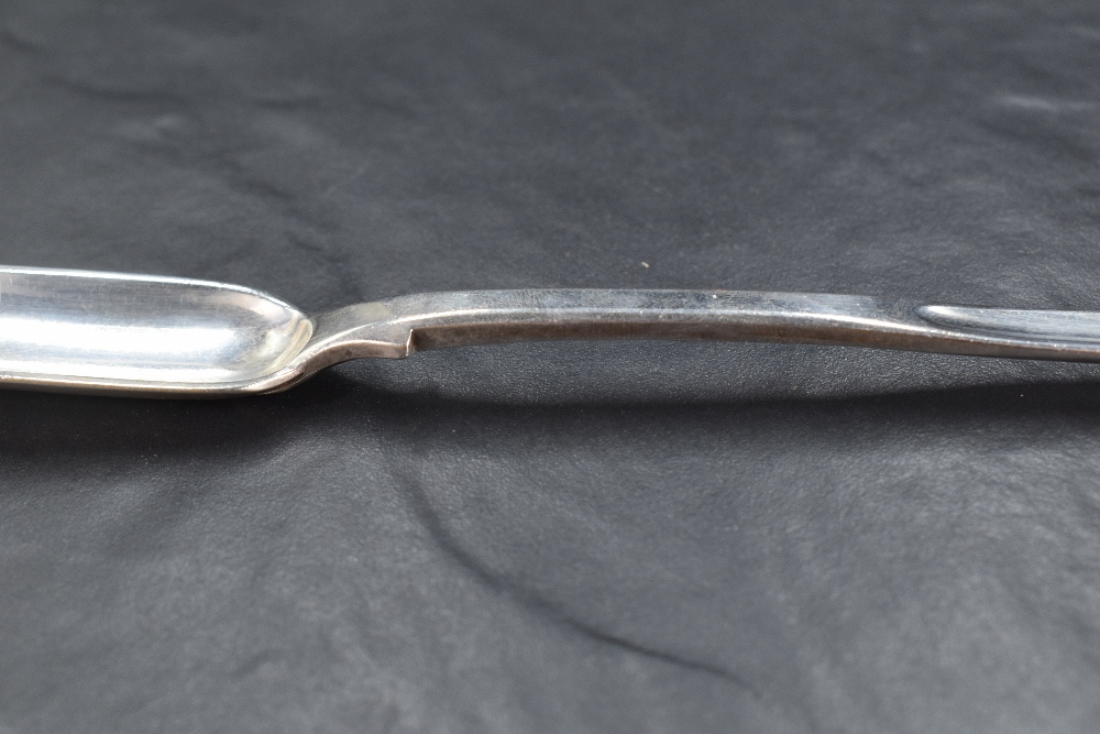 An early Victorian silver marrow scoop, of conventional form with flared shoulders and shallow - Image 6 of 6