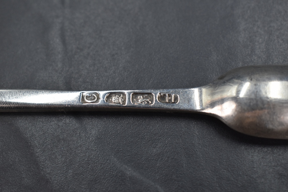 A George III silver marrow scoop, of traditional design with feather edge moulding to the central - Image 4 of 6