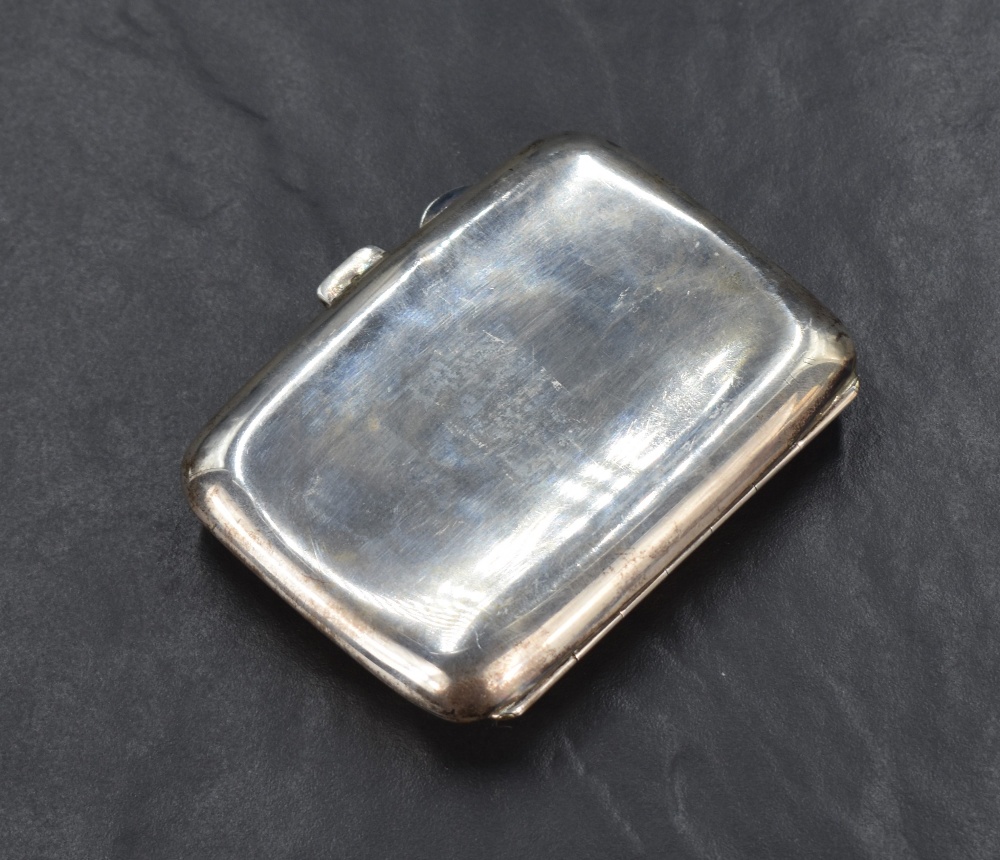 A George V silver cigarette case of rounded rectangular form engraved Great War, W.C., 1914-1918 - Image 2 of 7