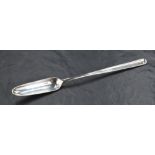 A George III silver marrow scoop, of traditional form with pronounced drop to the broad end the