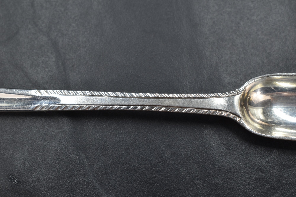 A George III silver marrow scoop, of traditional design with feather edge moulding to the central - Image 5 of 6