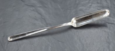 A George III silver marrow scoop, of traditional form with pronounced spoon like drop to the broad