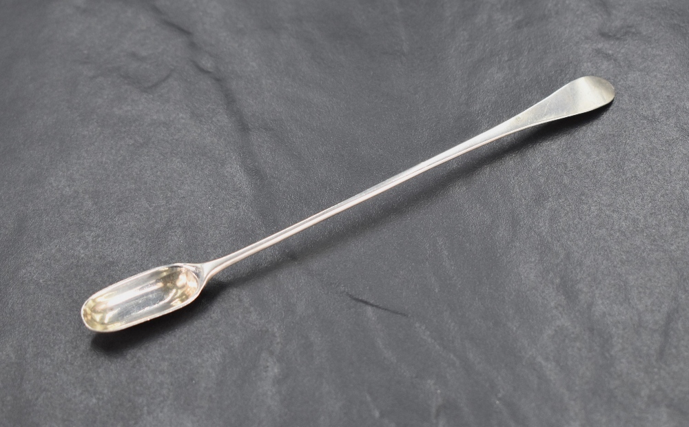 An unusual 19th century white metal marrow scoop, of diminutive size with 2.5cm scoop section