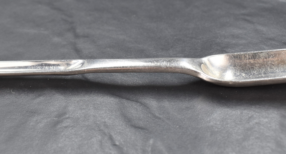 A George III silver marrow scoop, of plain traditional design with shallow drop to broader end, - Image 4 of 4