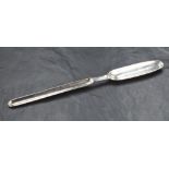 A late 18th/early 19th century Irish silver marrow scoop, of conventional design but with short