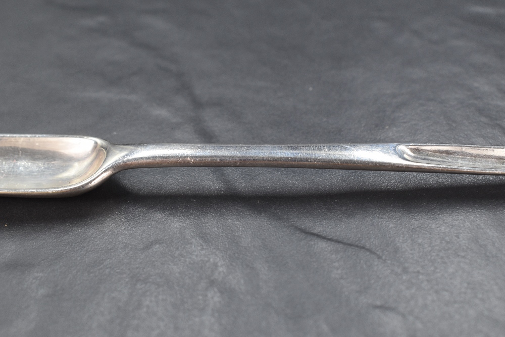 A George I silver marrow scoop, of plain traditional design with pronounced drop to the broader - Image 5 of 5