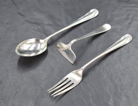 A cased set of George V silver Hanoverian rat-tail pattern flatware, marks for Sheffield 1931, maker